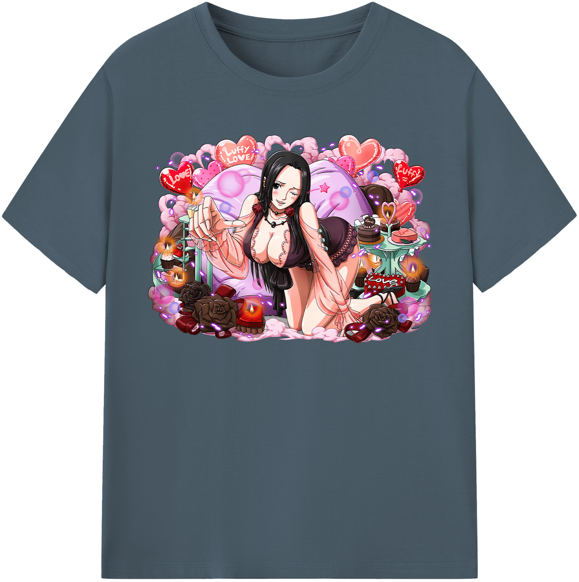 ワンピース ボア・ハンコック ONE PIECE Boa·Hancock 綿100％半袖Tシャツ（フロントプリント）
